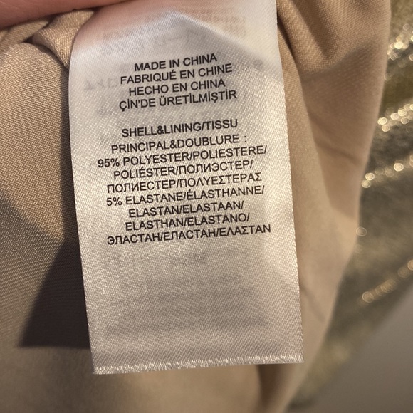 LRL gold shimmer evening gown floor length good stretch fully lined - Picture 4 of 12